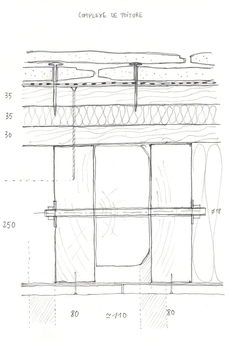 maison la rochette détail du complexe de charpente